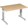 Geramöbel Schreibtisch C Fuß Flex 1.200 x 680-820 x 800 mm (B x H x T) Rechteck buche Produktbild pa_produktabbildung_1 S