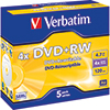 Verbatim DVD+RW Jewelcase 4x 5 St./Pack. A007843S