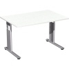 Geramöbel Schreibtisch C Fuß Flex 1.200 x 680-820 x 800 mm (B x H x T) Rechteck weiß Produktbild pa_produktabbildung_1 S