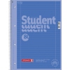 Blauer Collegeblock DIN A4 mit liniertem Papier und Spiralbindung.