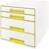 Leitz Schubladenbox WOW CUBE 4 Schubladen gelb/weiß Produktbild pa_produktabbildung_1 S