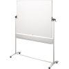 Mobiles Whiteboard auf Rollen mit einer Größe von 150 x 120 cm in Weiß und silbernem Gestell.