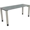 Schreibtisch all in one 1.600 x 680-820 x 600 mm (B x H x T) Vierfuß Quadratrohr beton hell A012537G