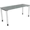 Schreibtisch all in one 1.600 x 680-820 x 600 mm (B x H x T) Vierfuß Rundrohr beton hell A012538L