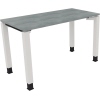 Schreibtisch all in one 1.200 x 680-820 x 600 mm (B x H x T) Vierfuß Quadratrohr beton hell