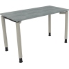Schreibtisch all in one 1.200 x 680-820 x 600 mm (B x H x T) Vierfuß Rundrohr beton hell A012540X