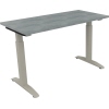Schreibtisch all in one 1.200 x 650-850 x 600 mm (B x H x T) Flachkufe Quadratrohr beton hell A012541N
