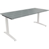 Schreibtisch all in one 1.800 x 650-850 x 800 mm (B x H x T) Flachkufe Quadratrohr beton hell A012547T