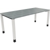 Schreibtisch all in one 1.800 x 680-820 x 800 mm (B x H x T) Vierfuß Quadratrohr beton hell A012548I