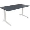 Schreibtisch all in one 1.400 x 650-850 x 800 mm (B x H x T) Flachkufe Quadratrohr lavagrau verkehrsweiß Produktbild pa_produktabbildung_1 S