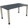 Schreibtisch all in one 1.400 x 680-820 x 800 mm (B x H x T) Vierfuß Quadratrohr Lavagrau silberaluminium Produktbild pa_produktabbildung_1 S