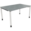 Schreibtisch all in one 1.400 x 680-820 x 900 mm (B x H x T) Vierfuß Rundrohr beton hell verkehrsweiß Produktbild pa_produktabbildung_1 S