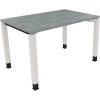 Schreibtisch all in one 1.200 x 680-820 x 800 mm (B x H x T) Vierfuß Quadratrohr beton hell A012561P