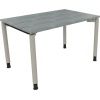 Schreibtisch all in one 1.200 x 680-820 x 800 mm (B x H x T) Vierfuß Rundrohr beton hell A012561W