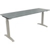 Schreibtisch all in one 1.800 x 650-850 x 600 mm (B x H x T) Flachkufe Quadratrohr beton hell A012562N