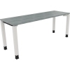 Schreibtisch all in one 1.800 x 680-820 x 600 mm (B x H x T) Vierfuß Quadratrohr beton hell A012563A