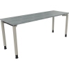 Schreibtisch all in one 1.800 x 680-820 x 600 mm (B x H x T) Vierfuß Rundrohr beton hell A012563K