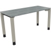 Schreibtisch all in one 1.400 x 680-820 x 600 mm (B x H x T) Vierfuß Quadratrohr beton hell A012565E