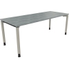 Schreibtisch all in one 2.000 x 680-820 x 800 mm (B x H x T) Vierfuß Rundrohr beton hell A012567U