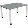 Schreibtisch all in one 1.200 x 680-820 x 900 mm (B x H x T) Vierfuß Quadratrohr beton hell A012572Q