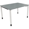 Schreibtisch all in one 1.200 x 680-820 x 900 mm (B x H x T) Vierfuß Rundrohr beton hell verkehrsweiß Produktbild pa_produktabbildung_1 S