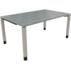 Schreibtisch all in one 1.600 x 680-820 x 1.000 mm (B x H x T) Vierfuß Quadratrohr beton hell silberaluminium Produktbild pa_produktabbildung_1 S
