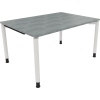 Schreibtisch all in one 1.400 x 680-820 x 1.000 mm (B x H x T) Vierfuß Rundrohr beton hell verkehrsweiß Produktbild pa_produktabbildung_1 S