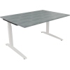 Schreibtisch all in one 1.400 x 650-850 x 1.000 mm (B x H x T) Flachkufe Quadratrohr beton hell A012588H