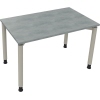 Schreibtisch all in one 1.200 x 680-820 x 700 mm (B x H x T) Vierfuß Rundrohr beton hell A012595I