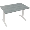 Schreibtisch all in one 1.200 x 650-850 x 700 mm (B x H x T) Flachkufe Quadratrohr beton hell A012596G