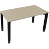 Schreibtisch all in one 1.400 x 680-820 x 700 mm (B x H x T) Vierfuß Quadratrohr beton hell A012599Q