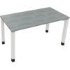 Schreibtisch all in one 1.400 x 680-820 x 700 mm (B x H x T) Vierfuß Quadratrohr beton hell A012599T