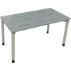 Schreibtisch all in one 1.400 x 680-820 x 700 mm (B x H x T) Vierfuß Rundrohr beton hell A012600E