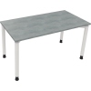 Schreibtisch all in one 1.400 x 680-820 x 700 mm (B x H x T) Vierfuß Rundrohr beton hell A012600J