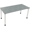 Schreibtisch all in one 1.600 x 680-820 x 700 mm (B x H x T) Vierfuß Rundrohr beton hell A012603W