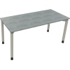 Schreibtisch all in one 1.600 x 680-820 x 700 mm (B x H x T) Vierfuß Rundrohr beton hell A012604A