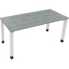 Schreibtisch all in one 1.600 x 680-820 x 700 mm (B x H x T) Vierfuß Quadratrohr beton hell A012604I