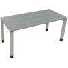 Schreibtisch all in one 1.600 x 680-820 x 700 mm (B x H x T) Vierfuß Quadratrohr beton hell A012604K