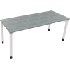 Schreibtisch all in one 1.800 x 680-820 x 700 mm (B x H x T) Vierfuß Rundrohr beton hell A012605C