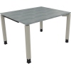 Schreibtisch all in one 1.200 x 680-820 x 1.000 mm (B x H x T) Vierfuß Quadratrohr beton hell A012607T