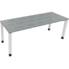 Schreibtisch all in one 2.000 x 680-820 x 700 mm (B x H x T) Vierfuß Quadratrohr beton hell A012610Q