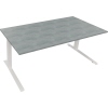 Schreibtisch all in one 1.800 x 645-1.275 x 900 mm (B x H x T) beton hell verkehrsweiß Produktbild pa_produktabbildung_1 S