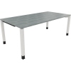 Schreibtisch all in one 2.000 x 680-820 x 1.000 mm (B x H x T) Vierfuß Quadratrohr beton hell verkehrsweiß Produktbild pa_produktabbildung_1 S