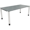 Schreibtisch all in one 1.800 x 680-820 x 900 mm (B x H x T) Vierfuß Quadratrohr beton hell A012625X