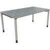Schreibtisch all in one 1.800 x 680-820 x 900 mm (B x H x T) Vierfuß Rundrohr beton hell silberaluminium Produktbild pa_produktabbildung_1 S
