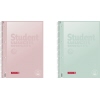 Pastellfarbener Collegeblock mit liniertem Papier und Softouch-Deckblatt in zwei Farben.