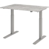 Hammerbacher Schreibtisch 1.200 x 700-1.200 x 800 mm (B x H x T) beton silber Produktbild pa_produktabbildung_1 S