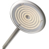 Deckenfluter mit schalenförmigem Schirm, der LED-Licht nach oben abstrahlt.