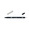 Tombow Pinselstift ABT Dual N89 warm gray, mit abgenommenem Deckel und sichtbarem Mechanismus.