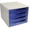 Exacompta Schubladenbox ECOBOX Linicolor® 4 Schubladen eisblau transluzent Produktbild pa_produktabbildung_1 S